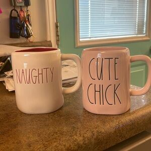 Rae Dunn Easter and Christmas mugs